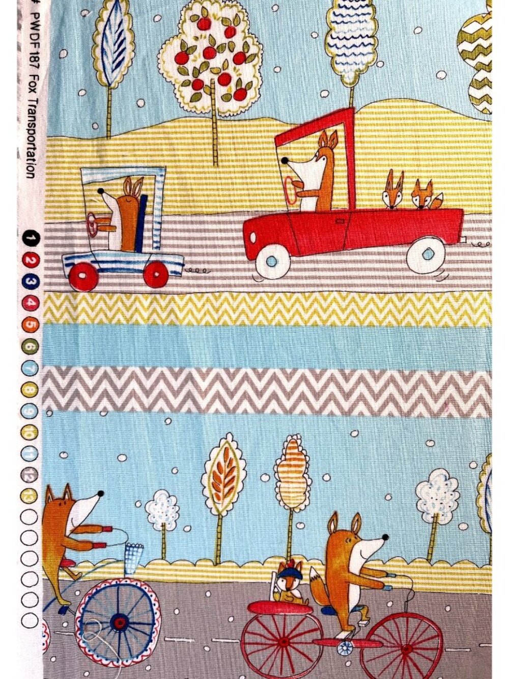 Fabric -LOT QTY 2 Fox Playground WESTMINSTER WASHED Cotton 50x15" W and 27x43" W